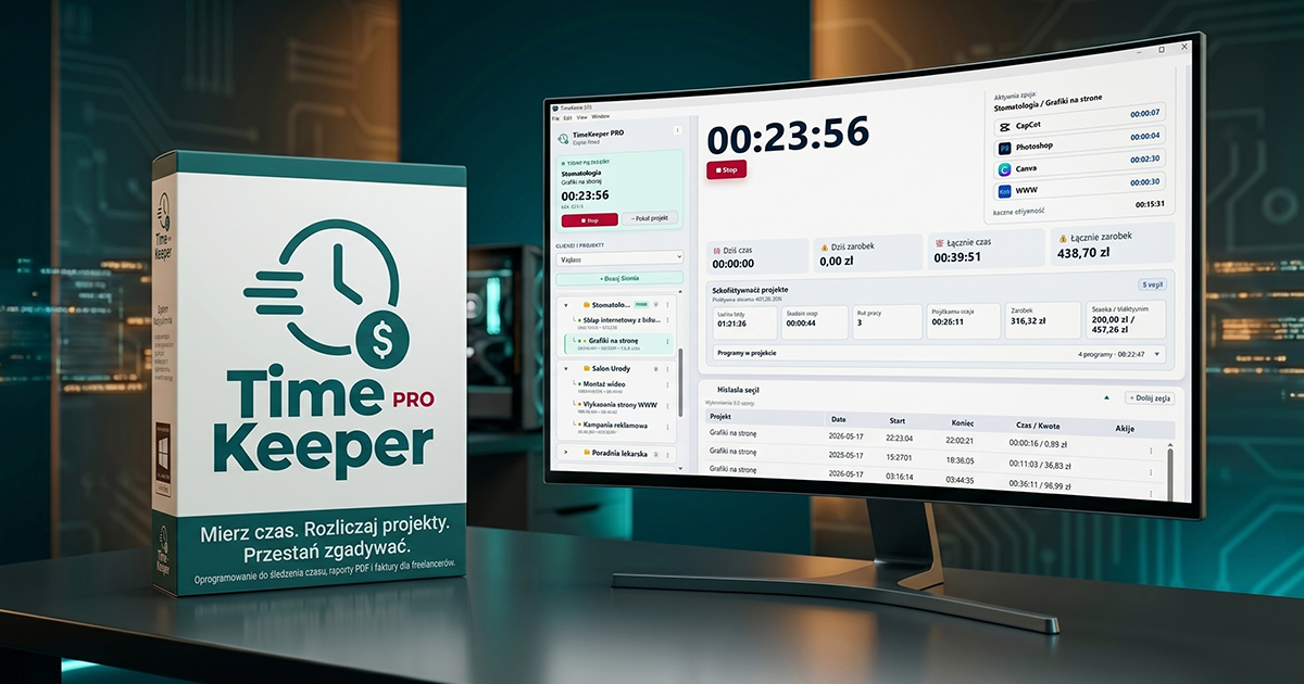 Tomkeeper TimeKeeper PRO — program do mierzenia czasu pracy freelancerów