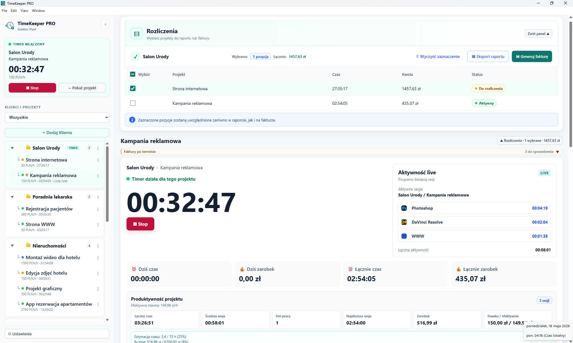 TimeKeeper PRO jako prywatne narzędzie pracy freelancera